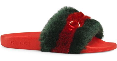 gucci slides online|Gucci fluffy slides.